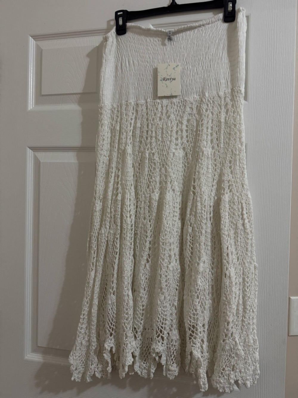 Raviya Ivory Crochet Maxi Skirt